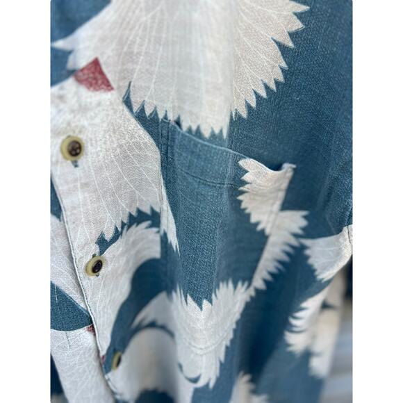 Fryday Club Men's Vintage 80s Hawaiian Shirt Short Sleeve Bird Print Size LARGE - Picture 7 of 8